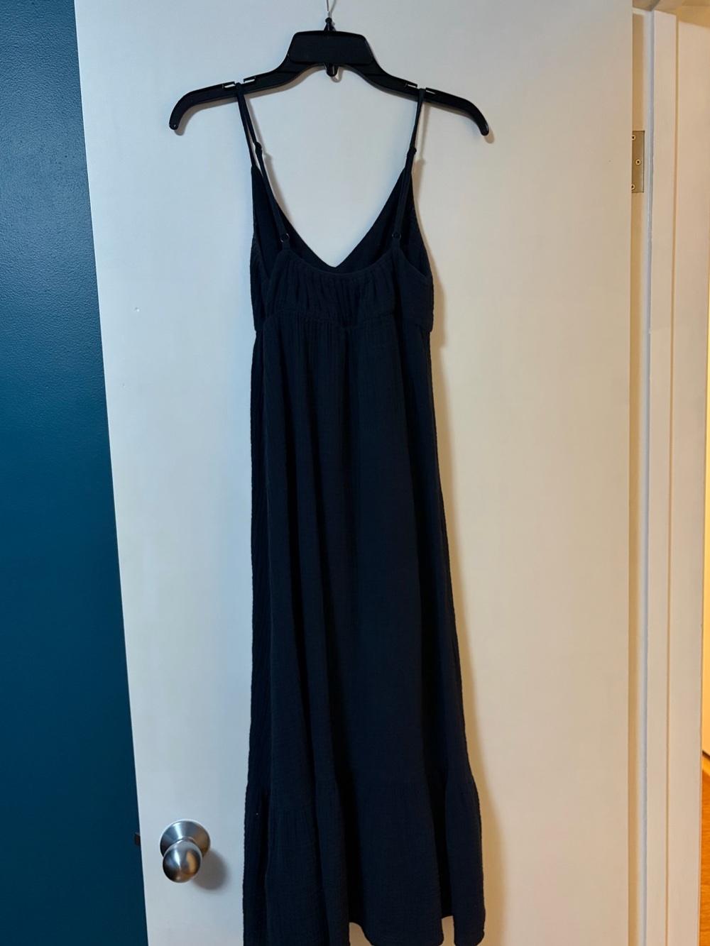 Splendid Black Maxi Dress with Spaghetti Straps